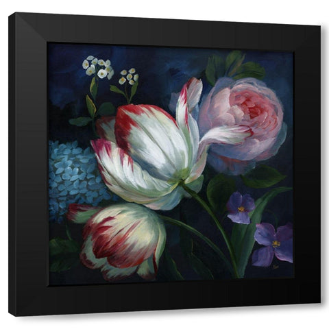 Masterpiece Tulips Black Modern Wood Framed Art Print with Double Matting by Nan