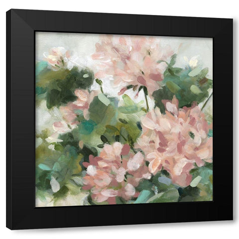 Geranium Garden Black Modern Wood Framed Art Print by Robinson, Carol