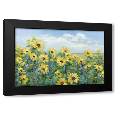 Sunflower Fields Forever Black Modern Wood Framed Art Print by Craven, Katrina