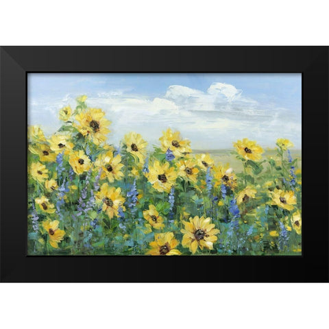 Sunflower Fields Forever Black Modern Wood Framed Art Print by Craven, Katrina