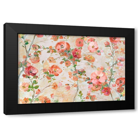 Blossoms Bright Black Modern Wood Framed Art Print with Double Matting by Swatland, Sally