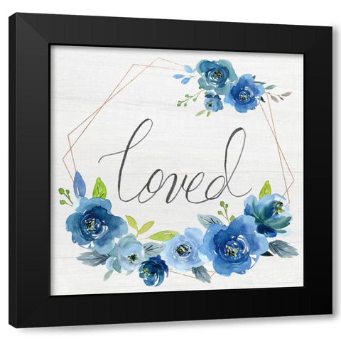 Loved Black Modern Wood Framed Art Print by Santiago, Daniela