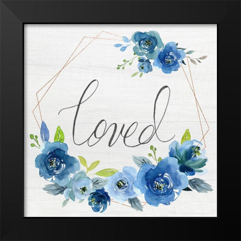 Loved Black Modern Wood Framed Art Print by Santiago, Daniela