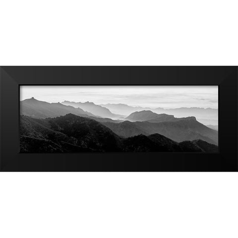 Jinshanling Mountains Black Modern Wood Framed Art Print by Delimont, Danita