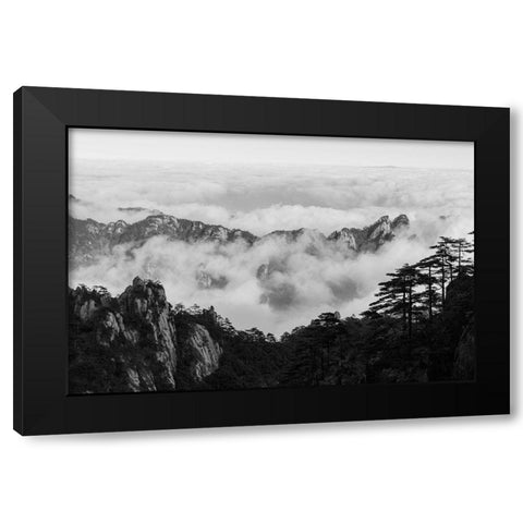 Yellow Mountain Black Modern Wood Framed Art Print with Double Matting by Delimont, Danita