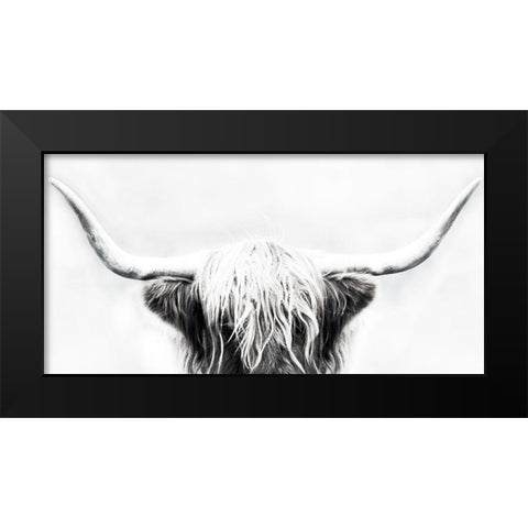 Longhorn Black Modern Wood Framed Art Print by Edmonds, Cora