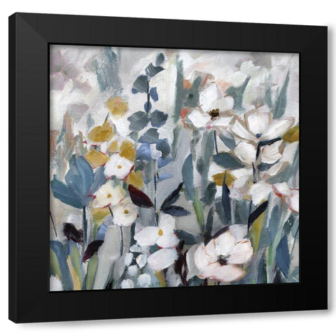 Happy Fields Black Modern Wood Framed Art Print with Double Matting by Nan