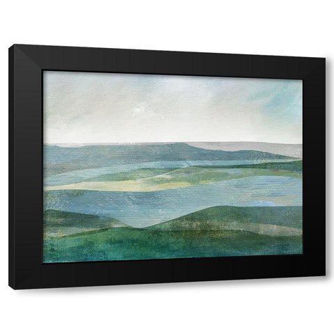 River Valley Black Modern Wood Framed Art Print by Nan