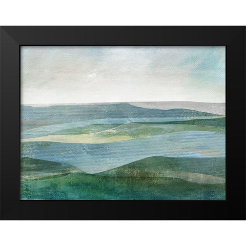 River Valley Black Modern Wood Framed Art Print by Nan