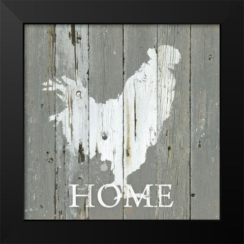 Rooster Home Black Modern Wood Framed Art Print by Robinson, Carol