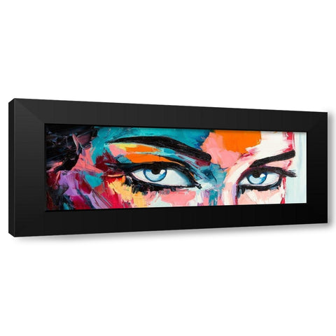 Pop Color Eyes Black Modern Wood Framed Art Print with Double Matting by Tikhonova, Lana