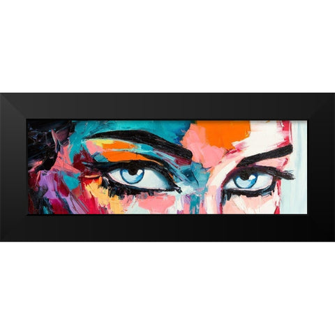 Pop Color Eyes Black Modern Wood Framed Art Print by Tikhonova, Lana