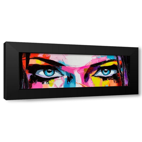 Pop Color Eyes Black Modern Wood Framed Art Print by Tikhonova, Lana
