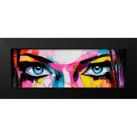 Pop Color Eyes Black Modern Wood Framed Art Print by Tikhonova, Lana