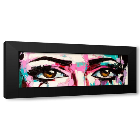 Pop Color Eyes Black Modern Wood Framed Art Print with Double Matting by Tikhonova, Lana