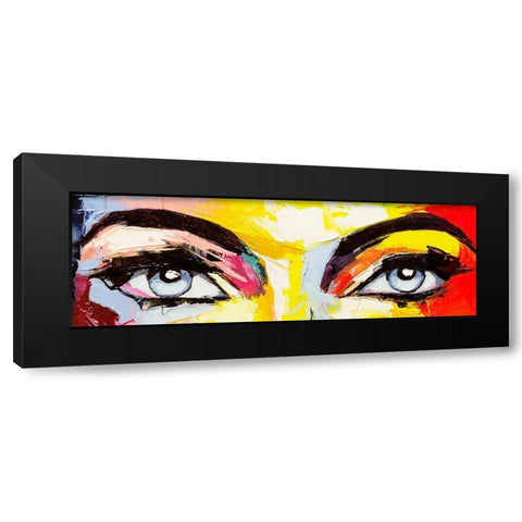 Pop Color Eyes Black Modern Wood Framed Art Print with Double Matting by Tikhonova, Lana