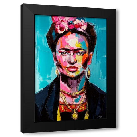 Freida Black Modern Wood Framed Art Print with Double Matting by Tikhonova, Lana