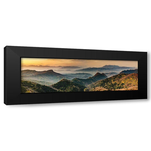 Jinshanling Mountains Black Modern Wood Framed Art Print with Double Matting by Delimont, Danita