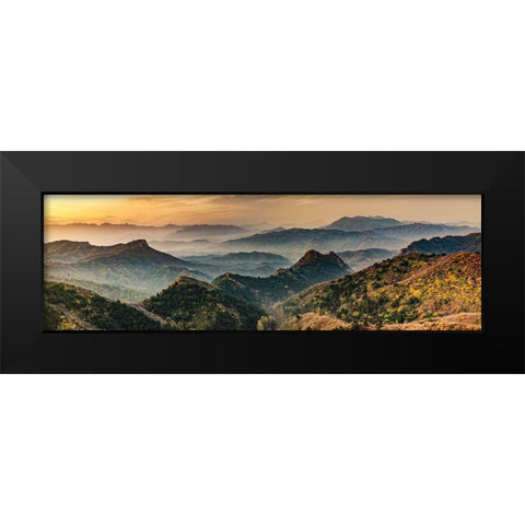 Jinshanling Mountains Black Modern Wood Framed Art Print by Delimont, Danita