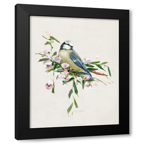 Spring Song Blue Bird I Black Modern Wood Framed Art Print with Double Matting by Swatland, Sally