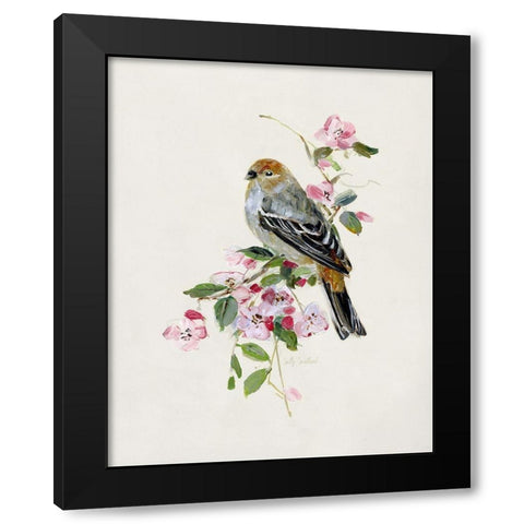 Spring Song Blue Bird II Black Modern Wood Framed Art Print by Swatland, Sally