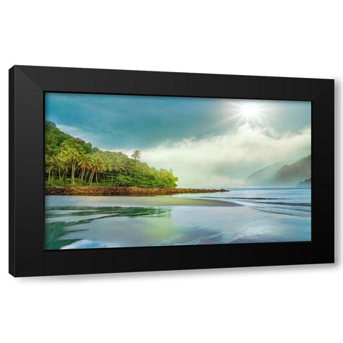 Jungle Meets the Sea Black Modern Wood Framed Art Print by Calascibetta, Mike