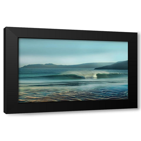 Waves Meet Black Modern Wood Framed Art Print with Double Matting by Calascibetta, Mike