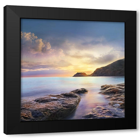 Cove Twilight Black Modern Wood Framed Art Print with Double Matting by Calascibetta, Mike