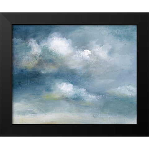 Cloud Poetry Black Modern Wood Framed Art Print by Nan