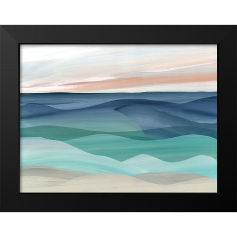 Shifting Seas Black Modern Wood Framed Art Print by Robinson, Carol