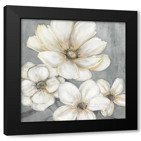 White Garden Glow Black Modern Wood Framed Art Print by Robinson, Carol
