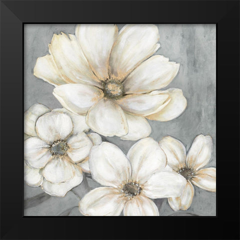 White Garden Glow Black Modern Wood Framed Art Print by Robinson, Carol
