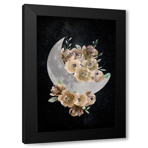 Bohemian Moon Black Modern Wood Framed Art Print by Santiago, Daniela