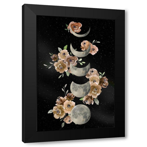 Bohemian Lunar Black Modern Wood Framed Art Print by Santiago, Daniela