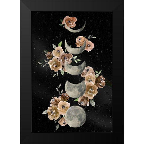 Bohemian Lunar Black Modern Wood Framed Art Print by Santiago, Daniela