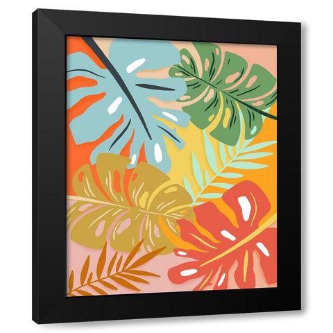 Tropical Foliage I Black Modern Wood Framed Art Print by Carpentieri, Natalie