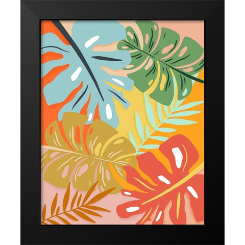 Tropical Foliage I Black Modern Wood Framed Art Print by Carpentieri, Natalie