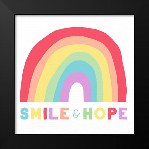 Smile and Hope Black Modern Wood Framed Art Print by Santiago, Daniela