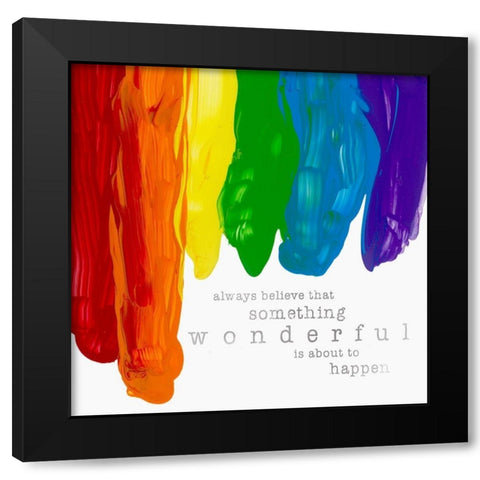 Something Wonderful Black Modern Wood Framed Art Print with Double Matting by Santiago, Daniela