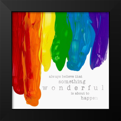 Something Wonderful Black Modern Wood Framed Art Print by Santiago, Daniela