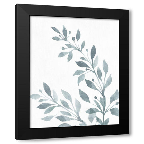 Blue Botanical Wash I Black Modern Wood Framed Art Print by Knutsen, Conrad