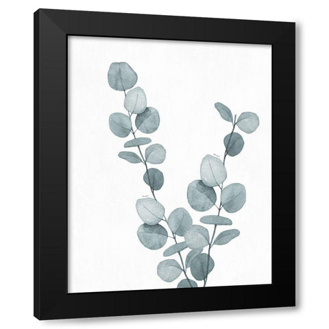 Blue Botanical Wash III Black Modern Wood Framed Art Print with Double Matting by Knutsen, Conrad