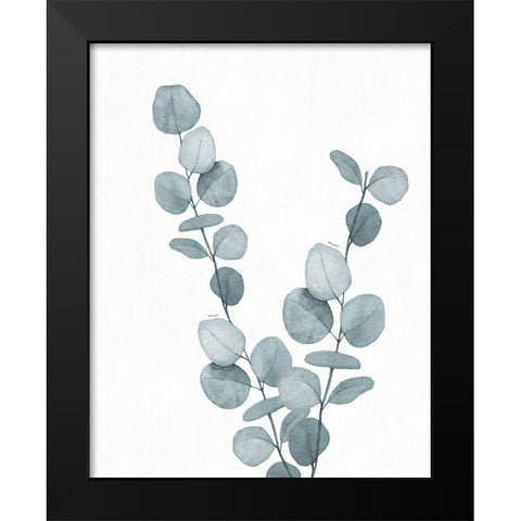 Blue Botanical Wash III Black Modern Wood Framed Art Print by Knutsen, Conrad