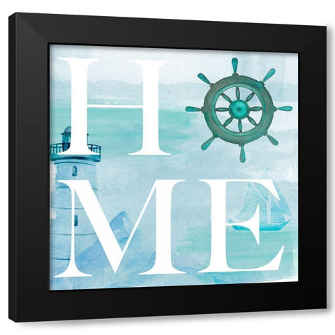 Nautical Home Black Modern Wood Framed Art Print by Santiago, Daniela
