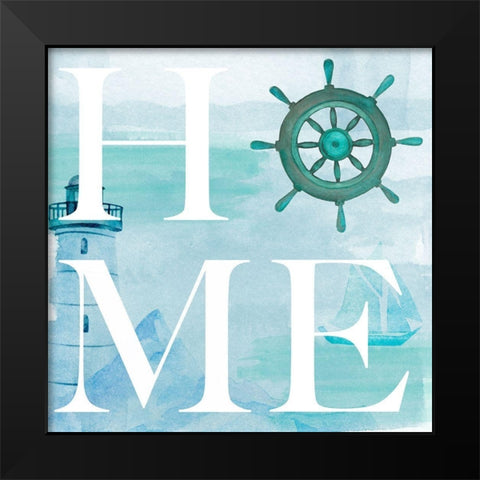 Nautical Home Black Modern Wood Framed Art Print by Santiago, Daniela