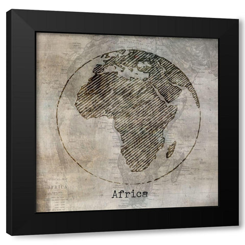 Africa Black Modern Wood Framed Art Print with Double Matting by Jill, Susan