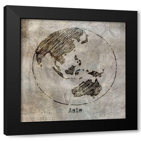 Asia Black Modern Wood Framed Art Print by Jill, Susan