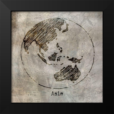 Asia Black Modern Wood Framed Art Print by Jill, Susan