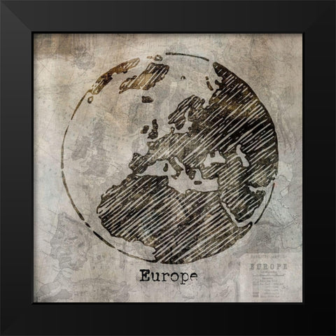 Europe Black Modern Wood Framed Art Print by Jill, Susan