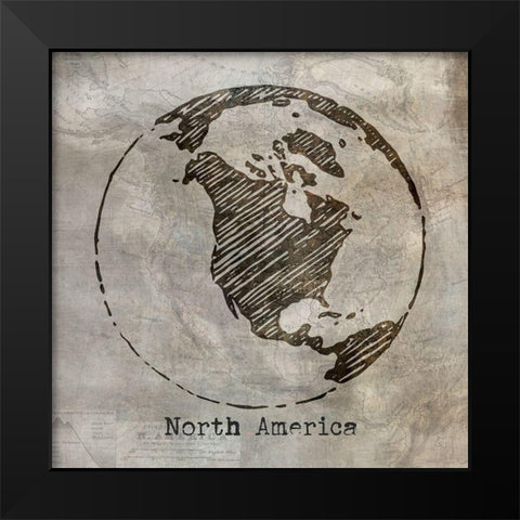 North America Black Modern Wood Framed Art Print by Jill, Susan